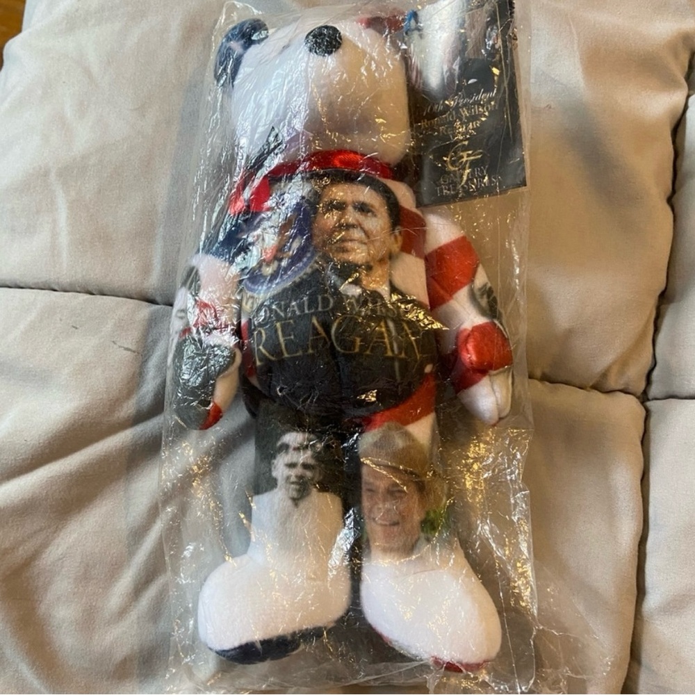 Patriotic Bear Plush with Ronald Reagan Design